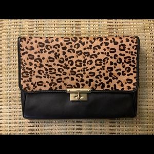 Fossil Memoir Leopard calf hair wristlet/clutch